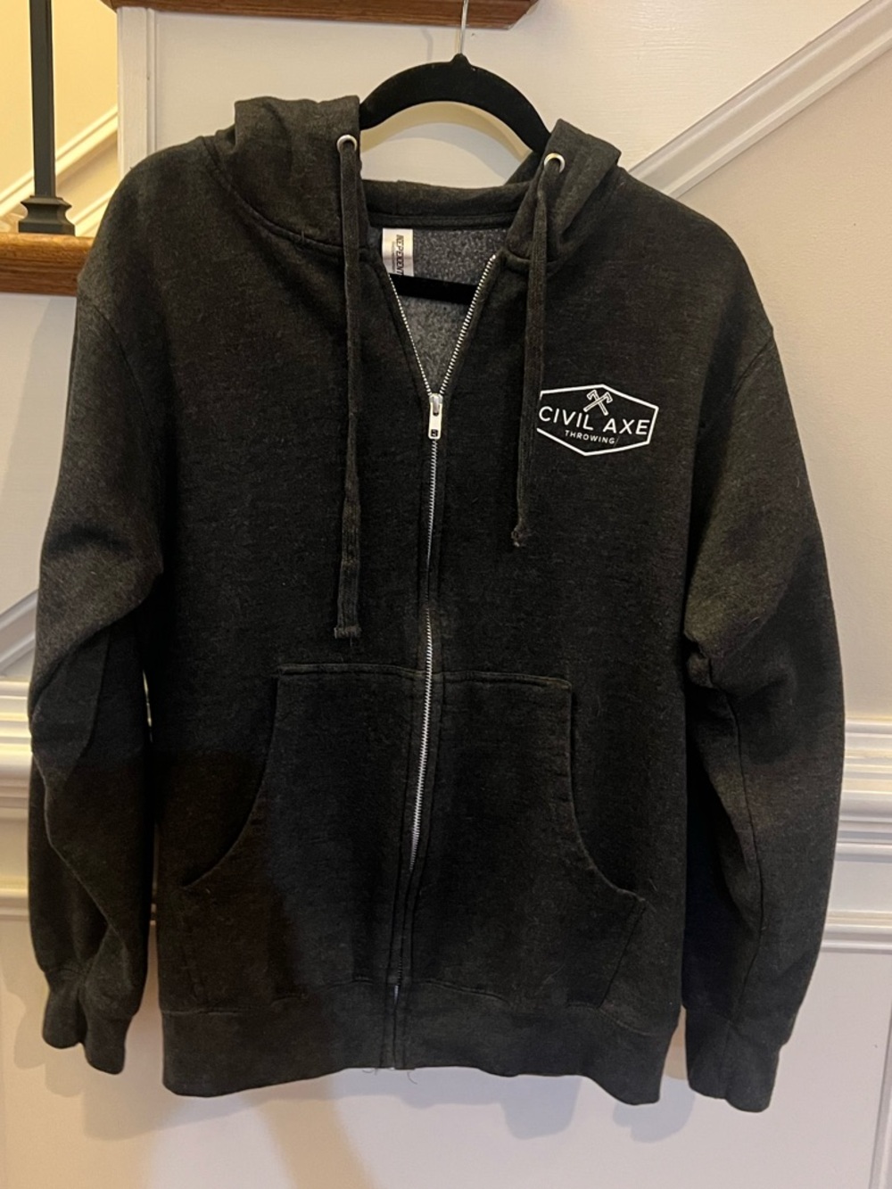 Zip Hoodie with Civil Axe Throwing Logo